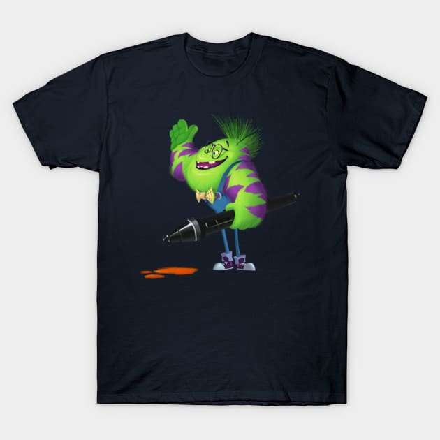 "Ike" The Brush Monster 02 T-Shirt by niklaskandersen